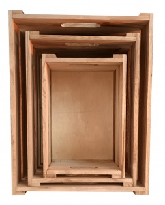 Set of 3 Wooden Retail Display Stacking Crates
